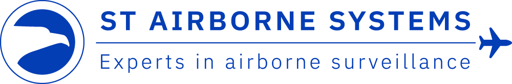 Logotype ST Airborne Systems, Eagle with tagline: Experts in airborne surveillance